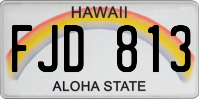 HI license plate FJD813