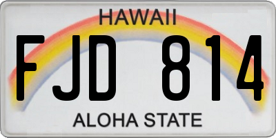 HI license plate FJD814