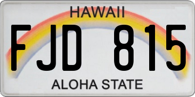 HI license plate FJD815