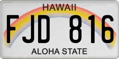 HI license plate FJD816