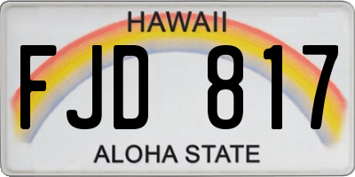 HI license plate FJD817