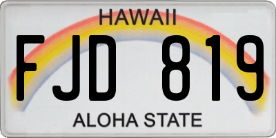 HI license plate FJD819