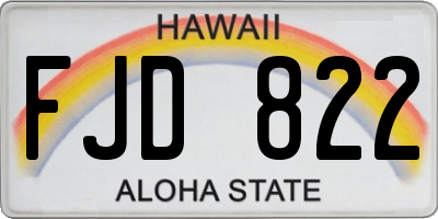 HI license plate FJD822