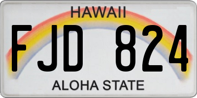 HI license plate FJD824