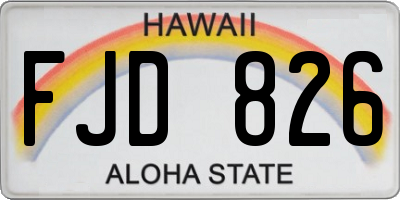 HI license plate FJD826