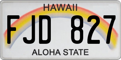 HI license plate FJD827