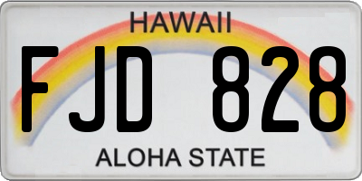 HI license plate FJD828