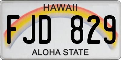 HI license plate FJD829