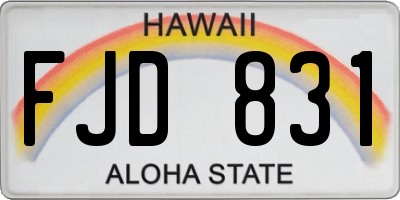 HI license plate FJD831