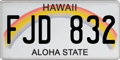 HI license plate FJD832