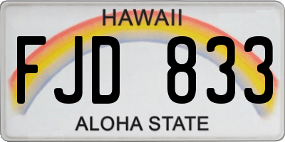 HI license plate FJD833