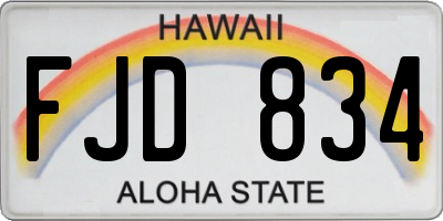 HI license plate FJD834