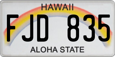 HI license plate FJD835