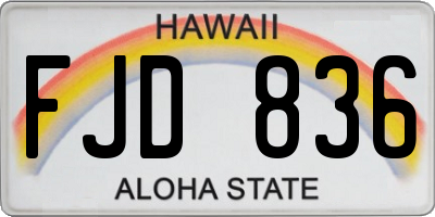 HI license plate FJD836