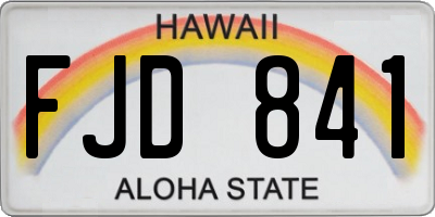 HI license plate FJD841