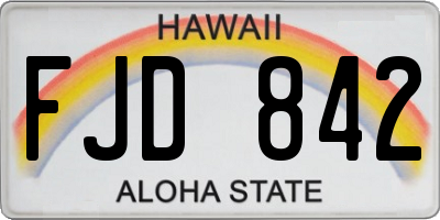 HI license plate FJD842