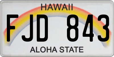 HI license plate FJD843