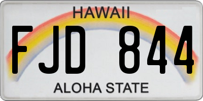 HI license plate FJD844