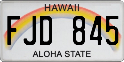 HI license plate FJD845