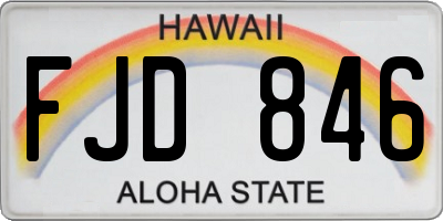HI license plate FJD846