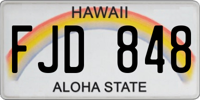 HI license plate FJD848