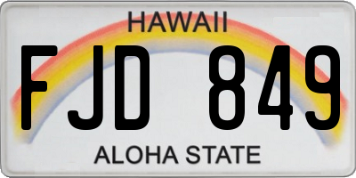 HI license plate FJD849