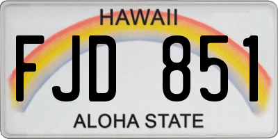HI license plate FJD851