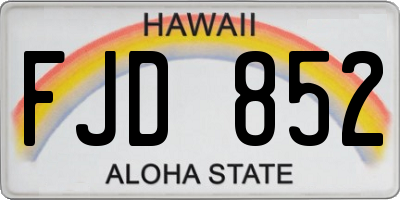 HI license plate FJD852
