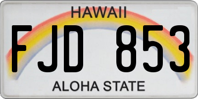 HI license plate FJD853