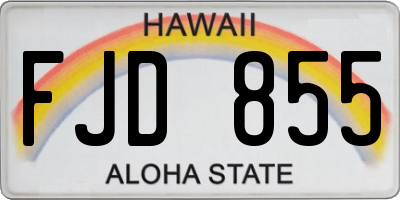 HI license plate FJD855