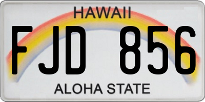 HI license plate FJD856