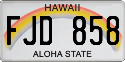 HI license plate FJD858