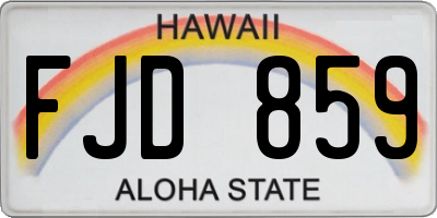 HI license plate FJD859