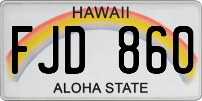 HI license plate FJD860