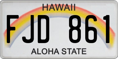 HI license plate FJD861