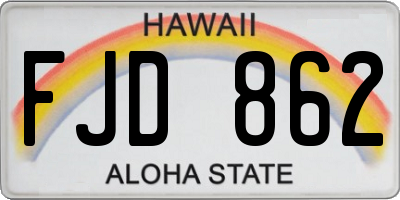 HI license plate FJD862