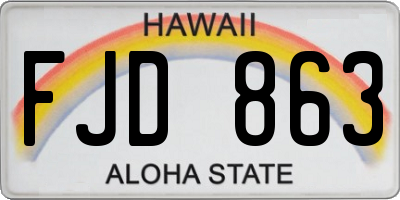 HI license plate FJD863