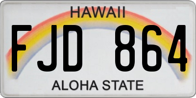 HI license plate FJD864