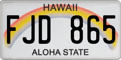 HI license plate FJD865