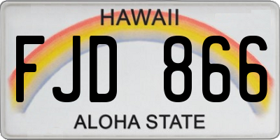HI license plate FJD866