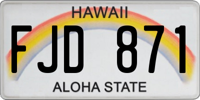 HI license plate FJD871
