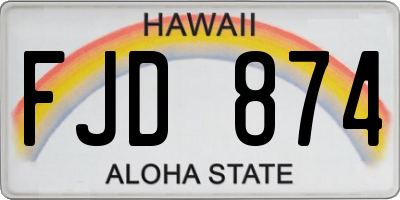 HI license plate FJD874