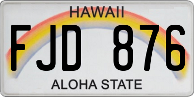 HI license plate FJD876