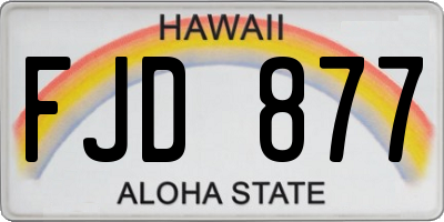HI license plate FJD877