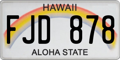 HI license plate FJD878