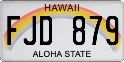HI license plate FJD879