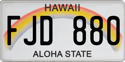 HI license plate FJD880