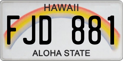 HI license plate FJD881