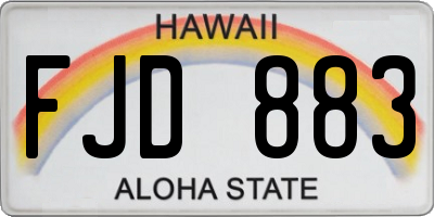 HI license plate FJD883