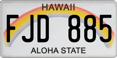 HI license plate FJD885